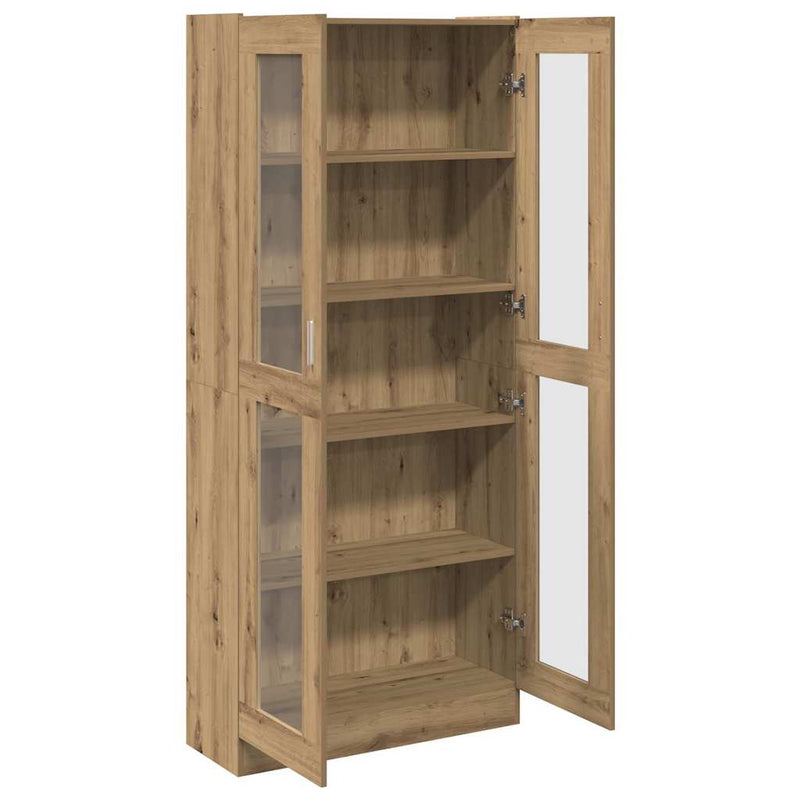 vidaXL kézműves tölgy színű szerelt fa magasszekrény 82,5x30,5x185 cm