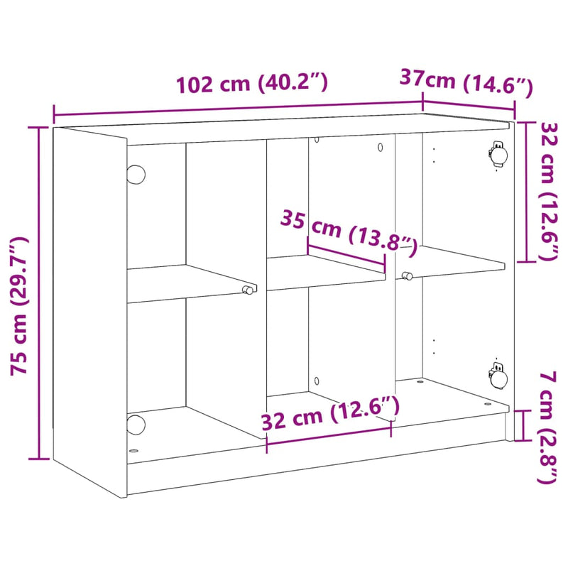 vidaXL antik fa színű szerelt fa tálalószekrény 102 x 37 x 75,5 cm