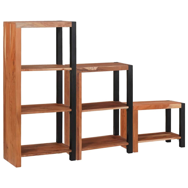 vidaXL Könyvespolc 3 pcs Barna 50 x 30 x 110 cm Tömör akácfa