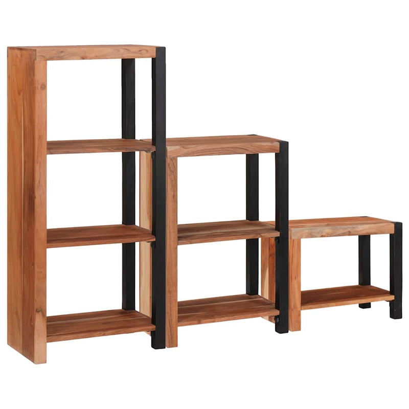 vidaXL Könyvespolc 3 pcs Barna 50 x 30 x 110 cm Tömör akácfa