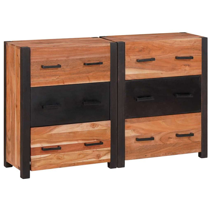 vidaXL Széf fiókkal 3 pcs Barna 110 x 30 x 75 cm Tömör akácfa