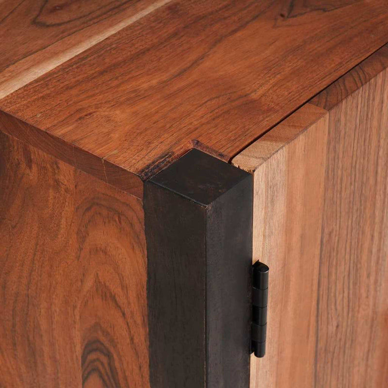 vidaXL Széf fiókkal 3 pcs Barna 55 x 30 x 75 cm Tömör akácfa