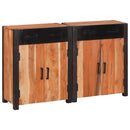 vidaXL Széf fiókkal 2 pcs Barna 110 x 30 x 75 cm Tömör Akácfa