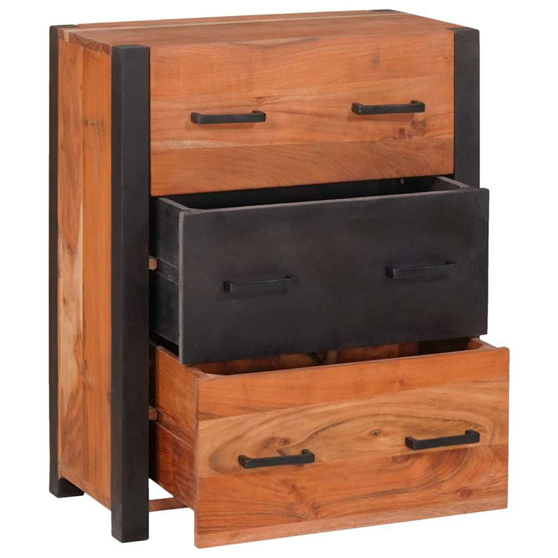 vidaXL Széf fiókkal 3 pcs Barna 165 x 30 x 75 cm Tömör akácfa