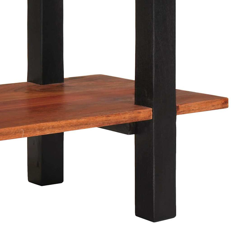 vidaXL Konzolasztal polcokkal Barna 110 x 30 x 75 cm tömör akácfa