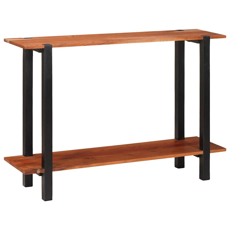 vidaXL Konzolasztal polcokkal Barna 110 x 30 x 75 cm tömör akácfa