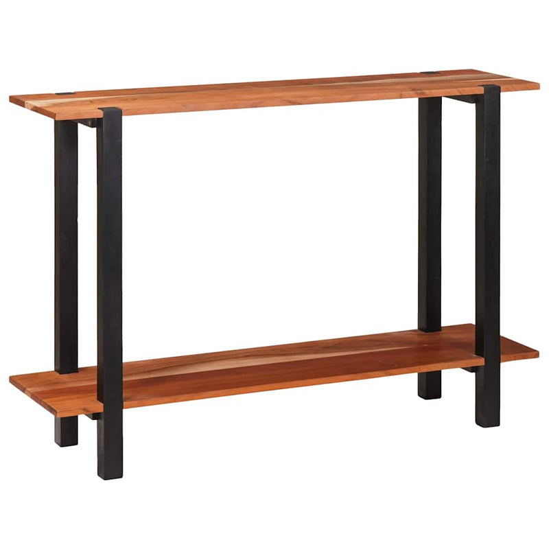 vidaXL Konzolasztal polcokkal Barna 110 x 30 x 75 cm tömör akácfa