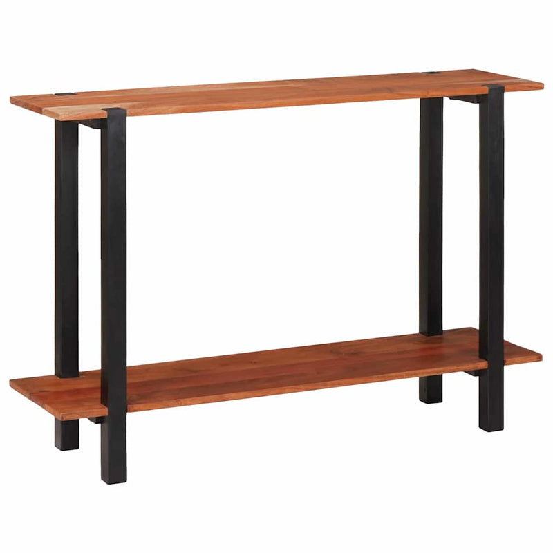 vidaXL Konzolasztal polcokkal Barna 110 x 30 x 75 cm tömör akácfa