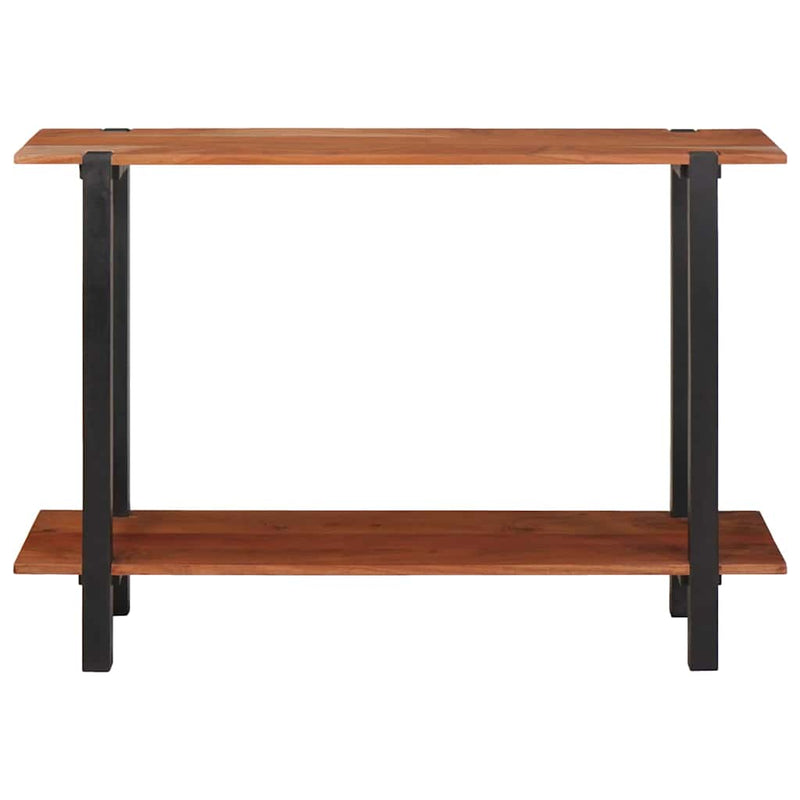 vidaXL Konzolasztal polcokkal Barna 110 x 30 x 75 cm tömör akácfa