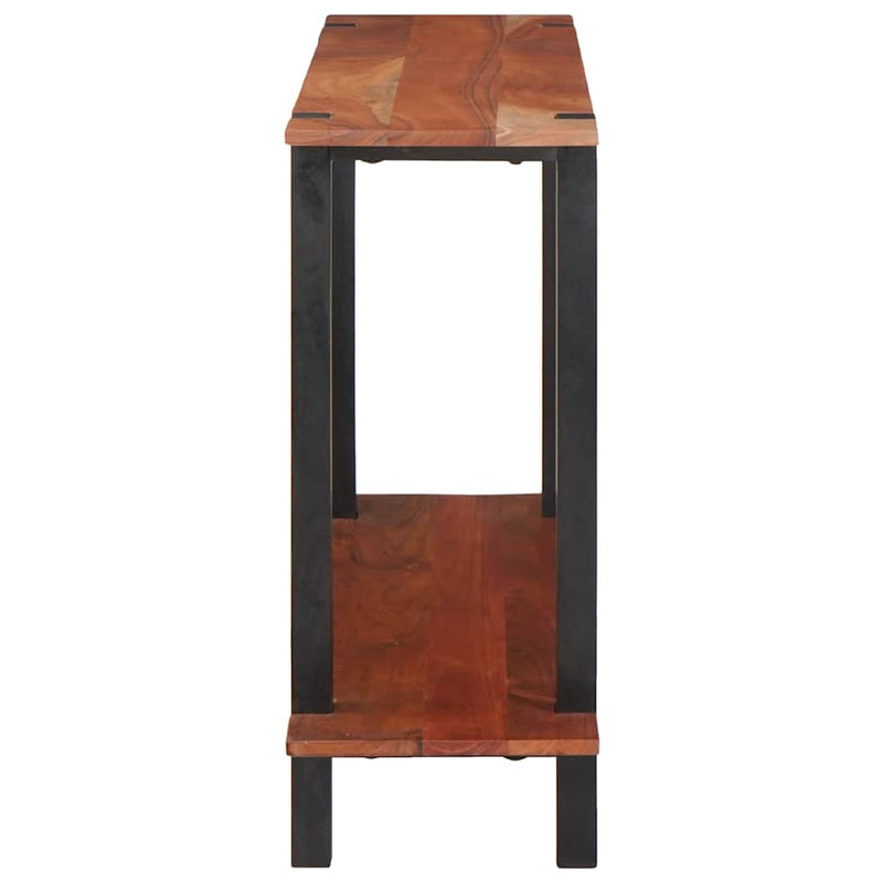 vidaXL Konzolasztal polcokkal Barna 110 x 30 x 75 cm tömör akácfa