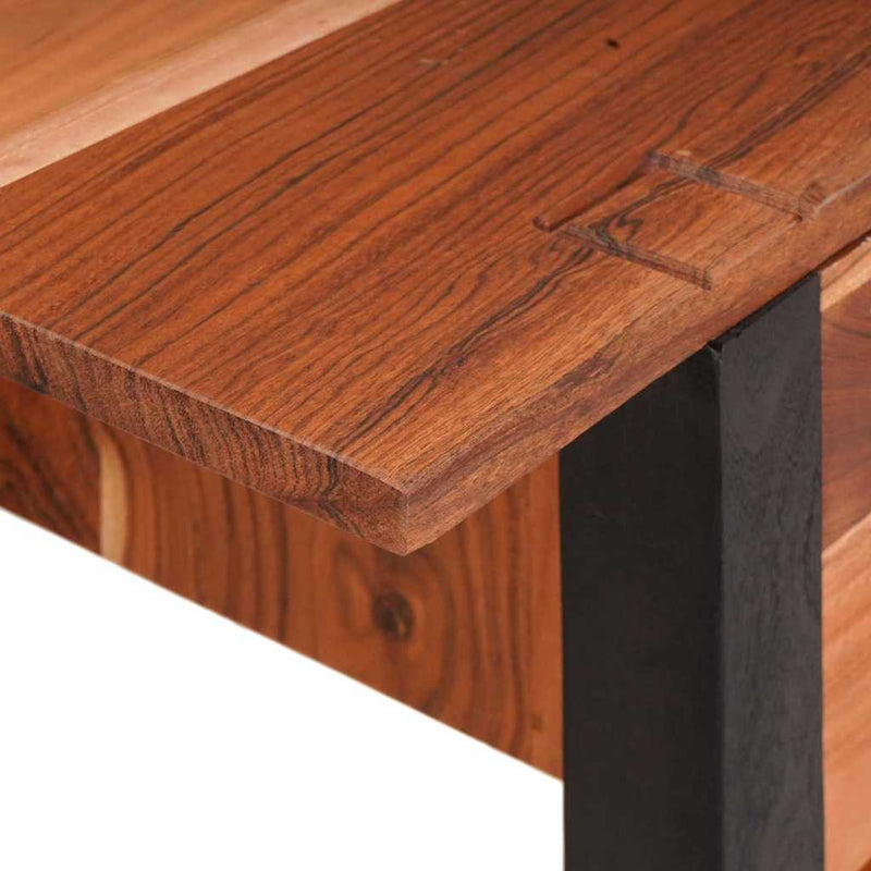 vidaXL Konzolasztal fiókkal Barna 110 x 30 x 75 cm tömör akácfa