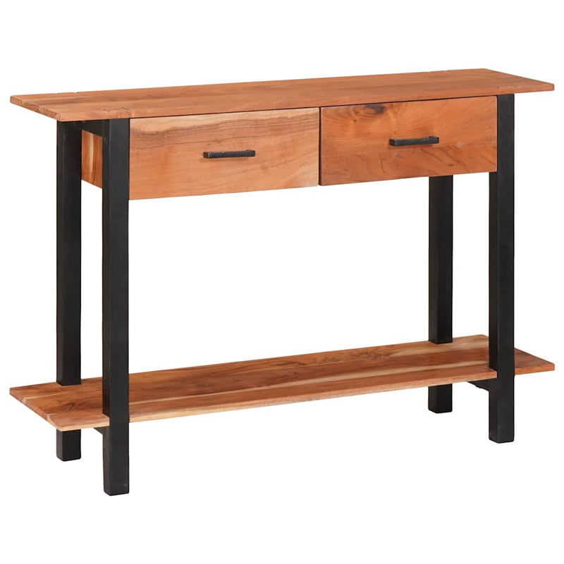 vidaXL Konzolasztal fiókkal Barna 110 x 30 x 75 cm tömör akácfa