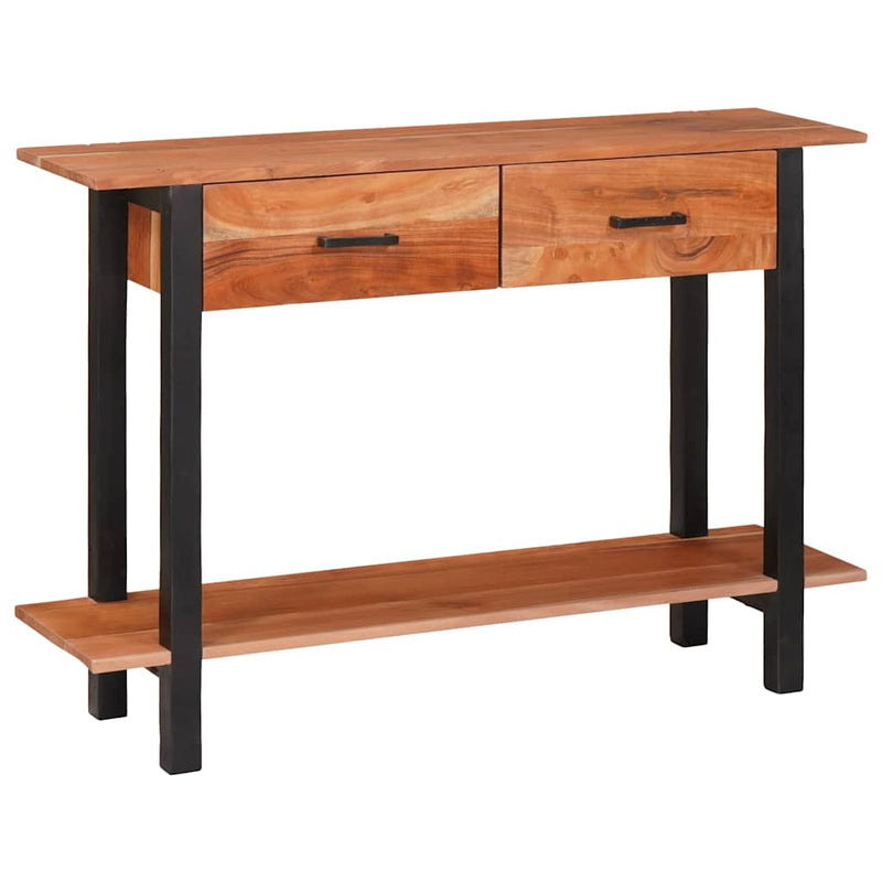 vidaXL Konzolasztal fiókkal Barna 110 x 30 x 75 cm tömör akácfa