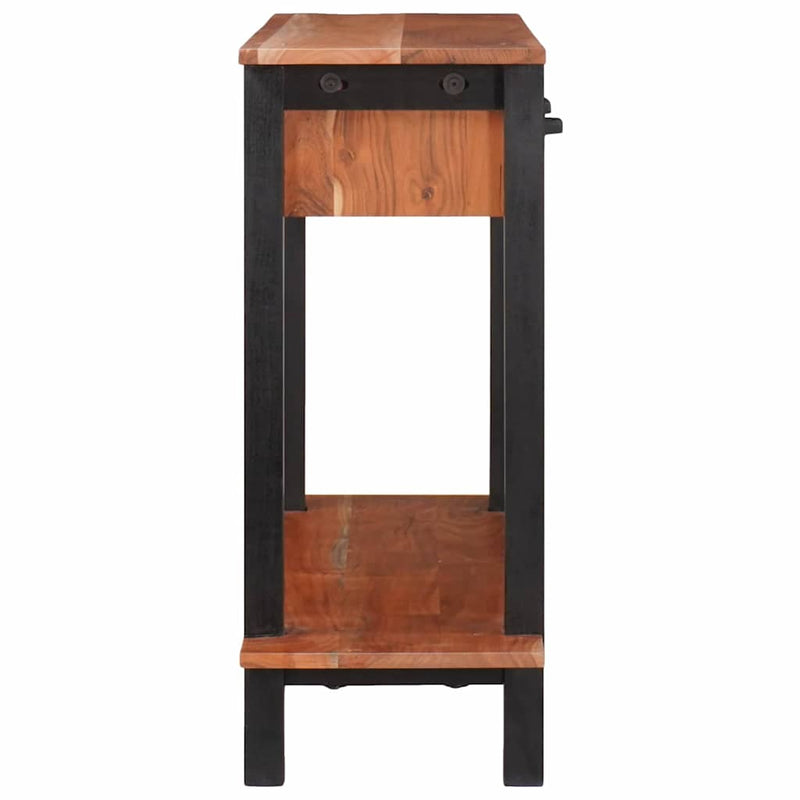 vidaXL Konzolasztal fiókkal Barna 110 x 30 x 75 cm tömör akácfa