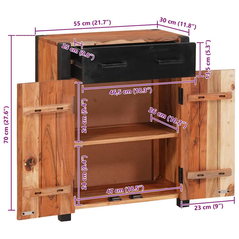 vidaXL Buffetek és Konyhai Szekrények fiókkal Barna 55 x 30 x 75 cm