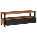 vidaXL Médiatároló szekrény fiókkal polcokkal Barna tömör akácfa