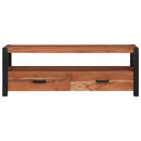 vidaXL TV szekrény fiókkal Barna 110 x 30 x 40 cm tömör akácfa