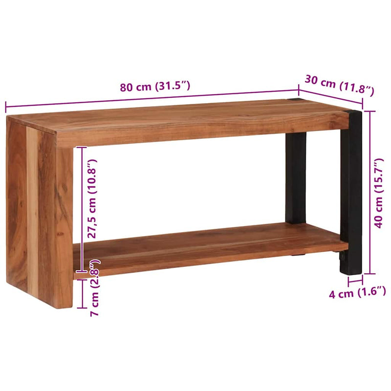 vidaXL Könyvespolc Barna 80 x 30 x 40 cm Tömör akácfa