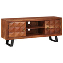 vidaXL TV szekrény polcokkal mézbarna 112 x 30 x 48 cm tömör akácfa