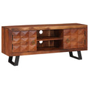 vidaXL TV szekrény polcokkal mézbarna 112 x 30 x 48 cm tömör akácfa