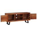 vidaXL TV szekrény polcokkal mézbarna 112 x 30 x 48 cm tömör akácfa