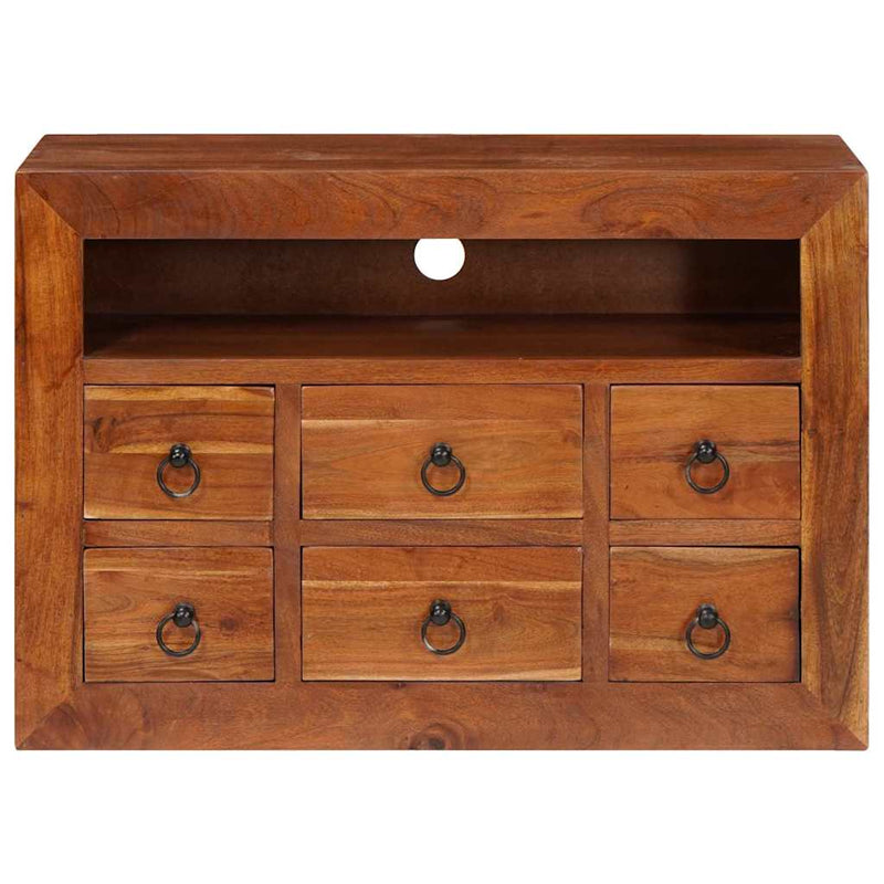 vidaXL Széf fiókkal Barna 80 x 30 x 55 cm tömör akácfa