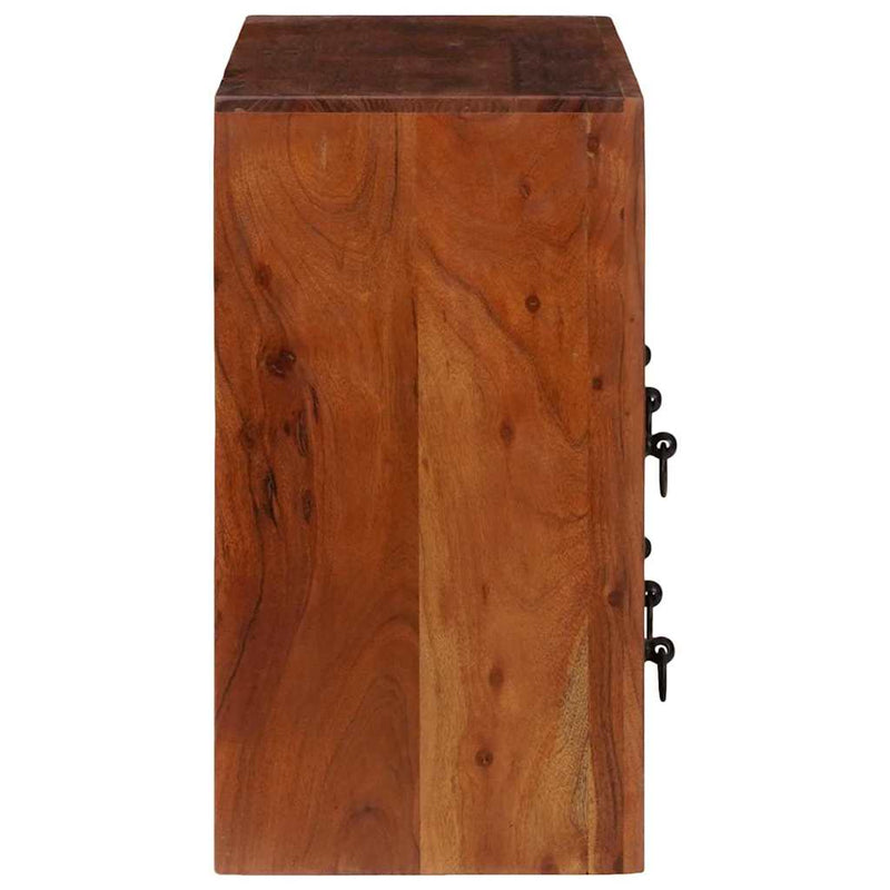 vidaXL Széf fiókkal Barna 80 x 30 x 55 cm tömör akácfa