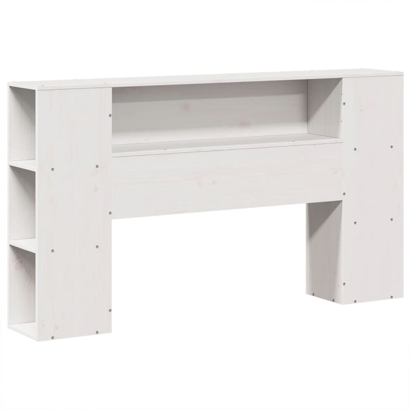 vidaXL fehér tömör fenyőfa könyvespolcos ágy matrac nélkül 120x190 cm