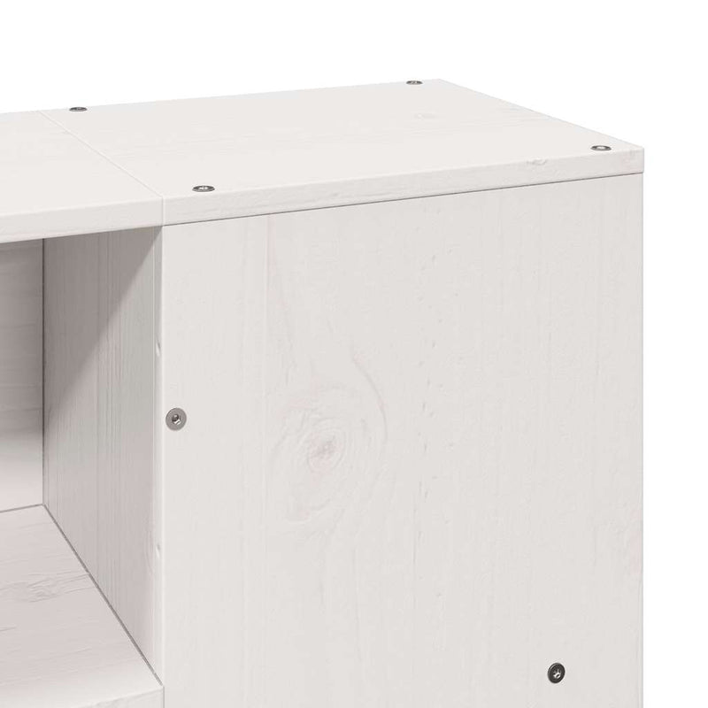 vidaXL fehér tömör fenyőfa könyvespolcos ágy matrac nélkül 135x190 cm