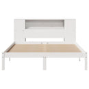 vidaXL fehér tömör fenyőfa könyvespolcos ágy matrac nélkül 140x190 cm