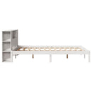 vidaXL fehér tömör fenyőfa könyvespolcos ágy matrac nélkül 140x190 cm