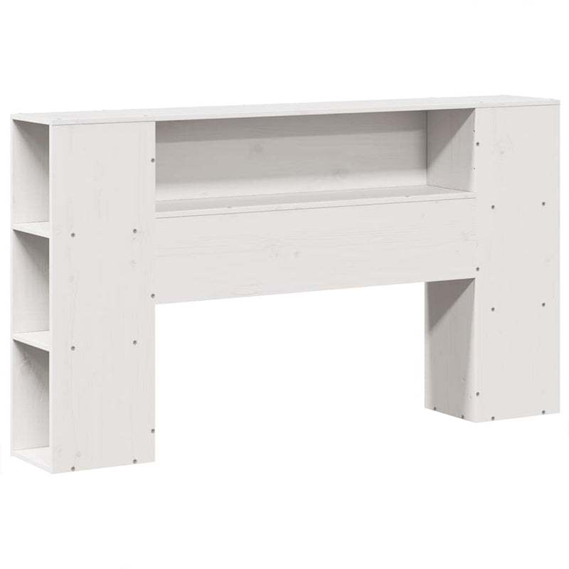 vidaXL fehér tömör fenyőfa könyvespolcos ágy matrac nélkül 140x200 cm
