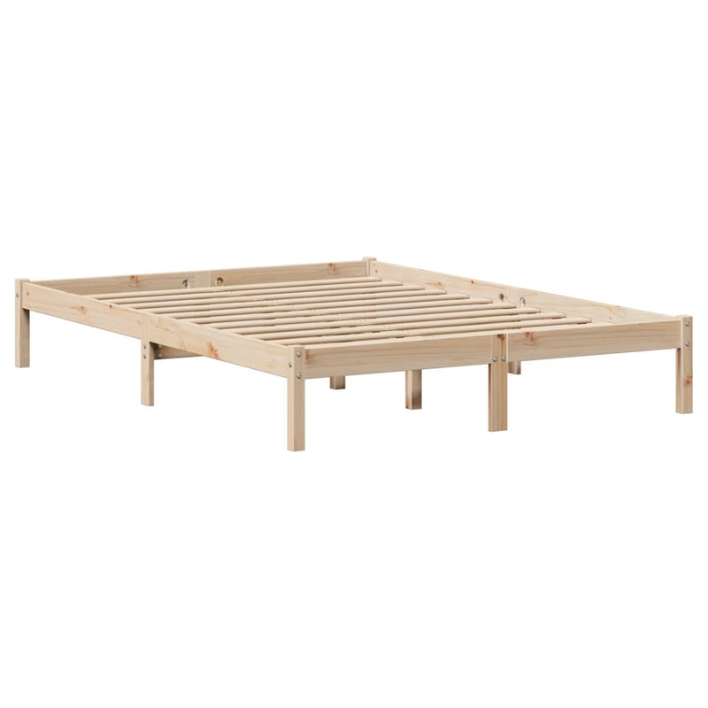 vidaXL tömör fenyőfa könyvespolcos ágy matrac nélkül 160 x 200 cm