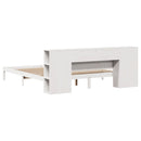 vidaXL fehér tömör fenyőfa könyvespolcos ágy matrac nélkül 180x200 cm