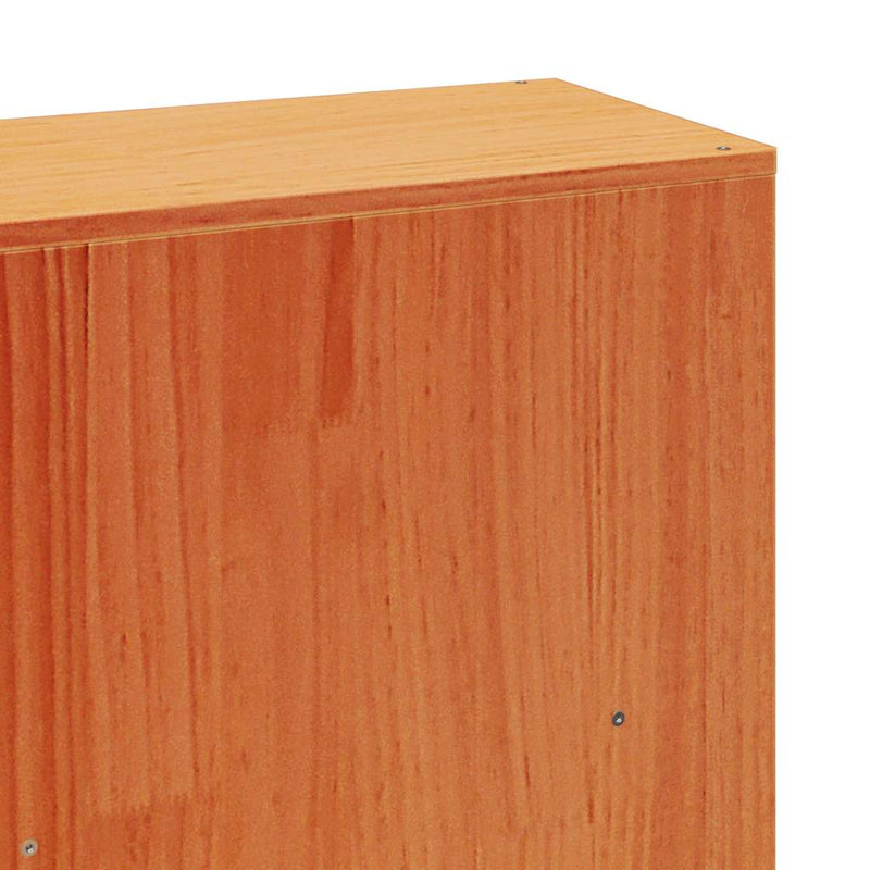 vidaXL barna tömör fenyőfa könyvespolcos ágy matrac nélkül 200 x 200cm