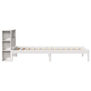 vidaXL fehér tömör fenyőfa könyvespolcos ágy matrac nélkül 75 x 190 cm
