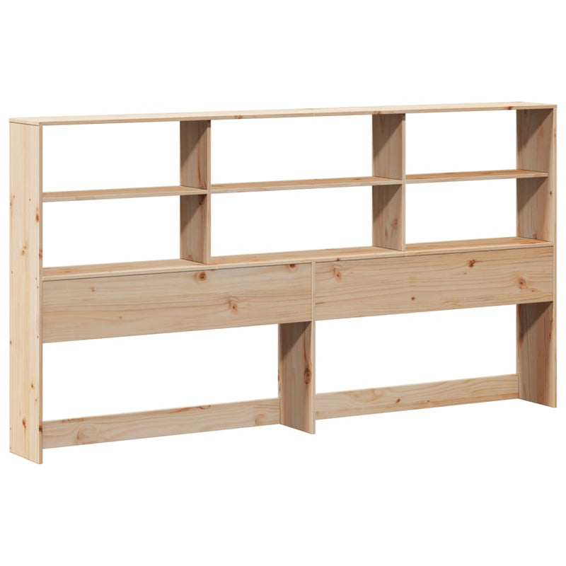 vidaXL tömör fenyőfa könyvespolcos ágy matrac nélkül 180 x 200 cm