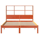 vidaXL barna tömör fenyőfa könyvespolcos ágy matrac nélkül 120 x 190cm