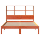vidaXL barna tömör fenyőfa könyvespolcos ágy matrac nélkül 150 x 200cm