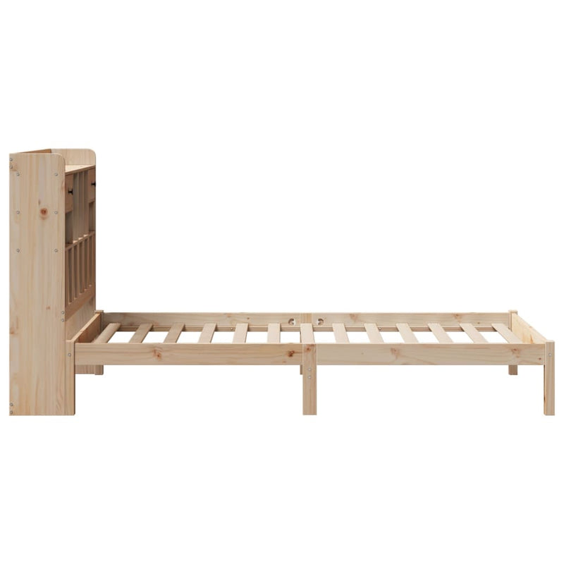 vidaXL tömör fenyőfa könyvespolcos ágy matrac nélkül 75 x 190 cm