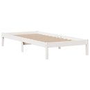 vidaXL fehér tömör fenyőfa könyvespolcos ágy matrac nélkül 90 x 190 cm