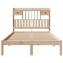 vidaXL tömör fenyőfa könyvespolcos ágy matrac nélkül 135 x 190 cm