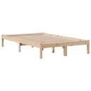 vidaXL tömör fenyőfa könyvespolcos ágy matrac nélkül 135 x 190 cm