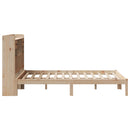 vidaXL tömör fenyőfa könyvespolcos ágy matrac nélkül 135 x 190 cm