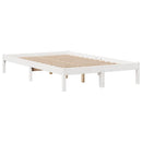 vidaXL fehér tömör fenyőfa könyvespolcos ágy matrac nélkül 135x190 cm