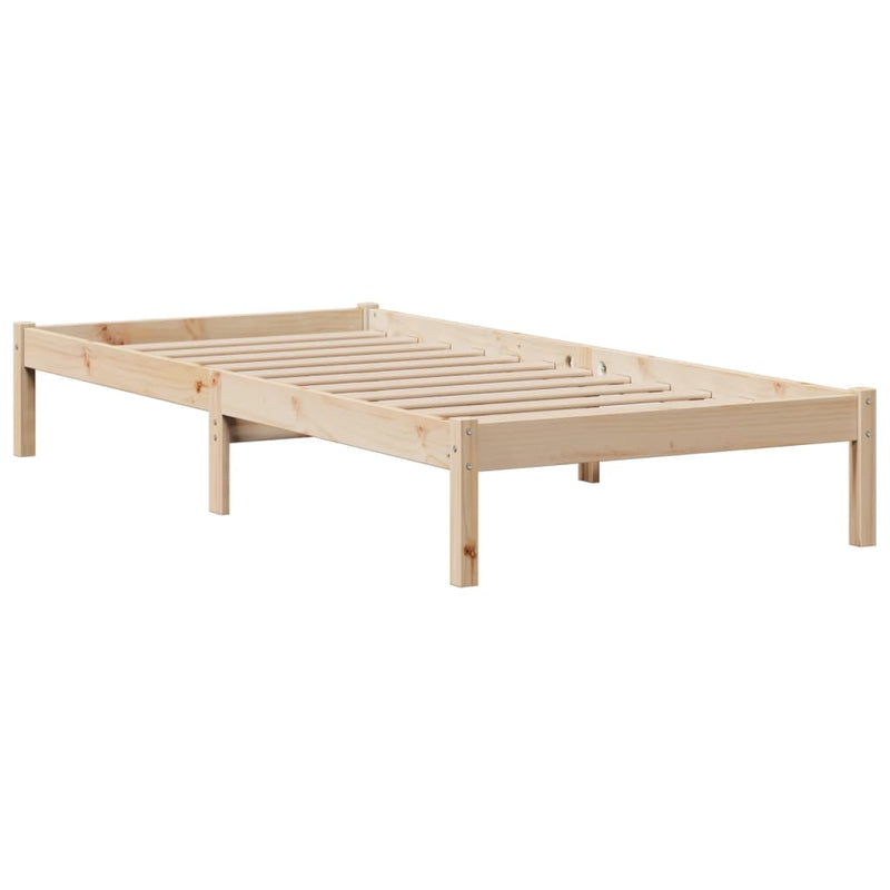 vidaXL tömör fenyőfa könyvespolcos ágy matrac nélkül 100 x 200 cm