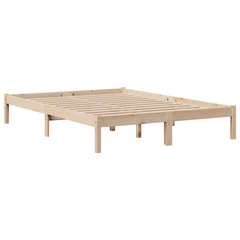 vidaXL tömör fenyőfa könyvespolcos ágy matrac nélkül 150 x 200 cm
