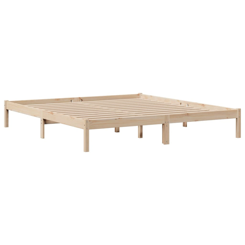 vidaXL tömör fenyőfa könyvespolcos ágy matrac nélkül 180 x 200 cm