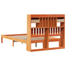vidaXL barna tömör fenyőfa könyvespolcos ágy matrac nélkül 135 x 190cm