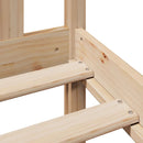 vidaXL tömör fenyőfa könyvespolcos ágy matrac nélkül 135 x 190 cm